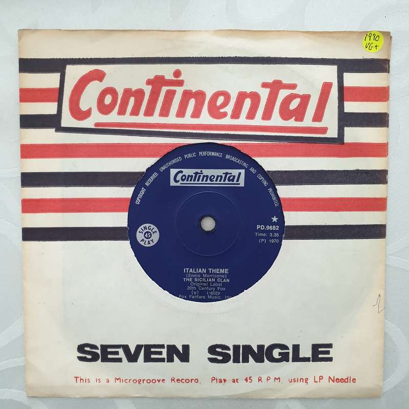 Ennio Morricone  Italian Theme - Vinyl 7" Record - Very-Good+ Quality (VG+)