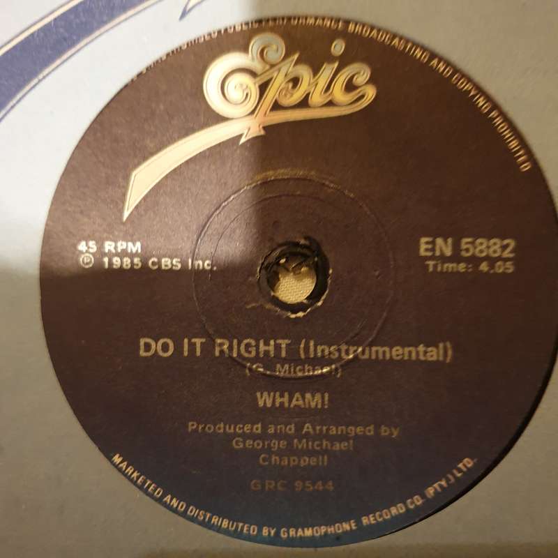 Wham!  I'm Your Man - Vinyl 7" Record - Very-Good+ Quality (VG+)