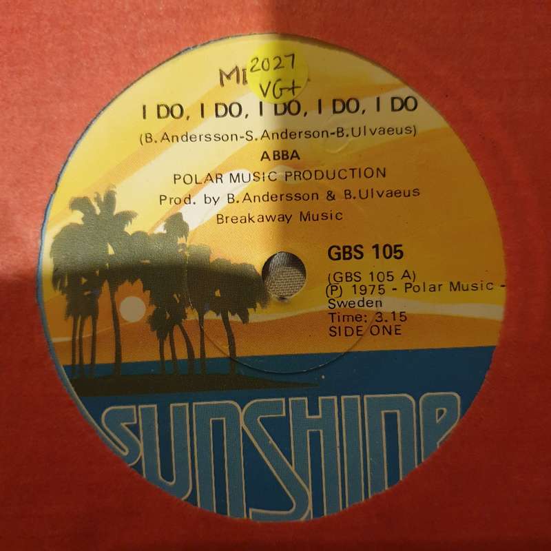 ABBA  I Do, I Do, I Do, I Do, I Do - Vinyl 7" Record - Very-Good+ Quality (VG+)