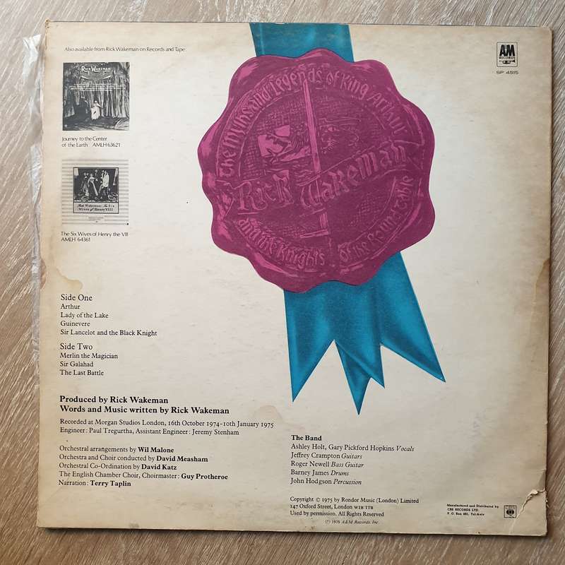 Rick Wakeman  The Myths And Legends Of King Arthur -  Vinyl LP Record - Very-Good+ Quality ...