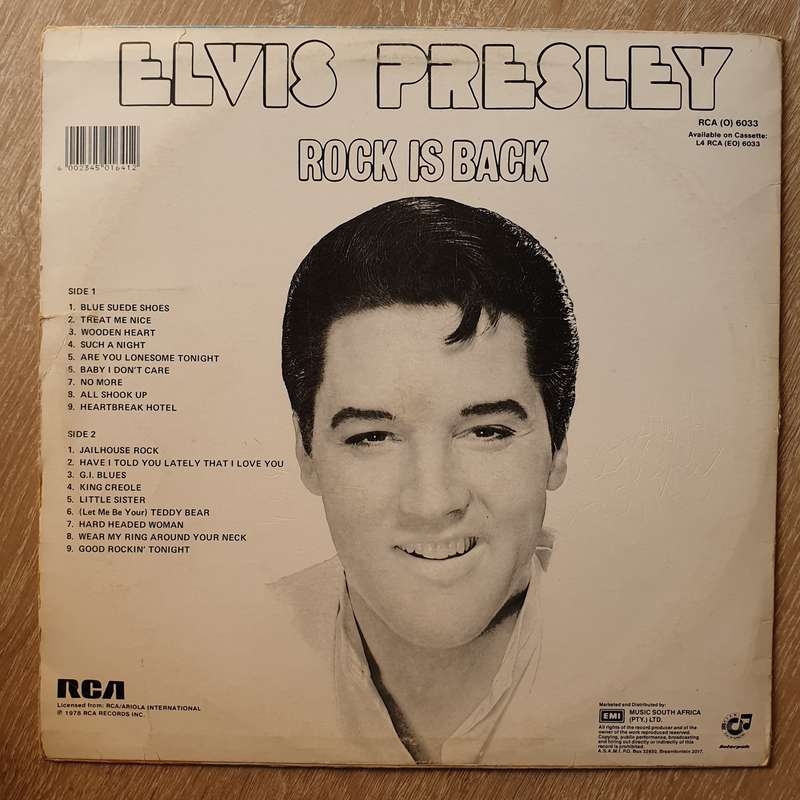 Elvis - Rock Is Back - Vinyl LP Record - Opened  - Very-Good- Quality (VG-)