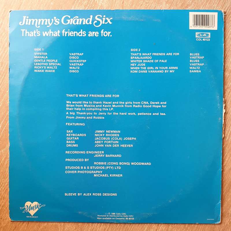 Jimmy's Grand Six  That's What Friends Are For - Vinyl LP Record  (VG-)