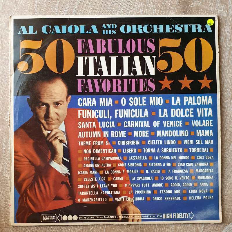 Al Caiola And His Orchestra  50 Fabulous Italian Favorites - Vinyl LP Record - Opened  - Ve...