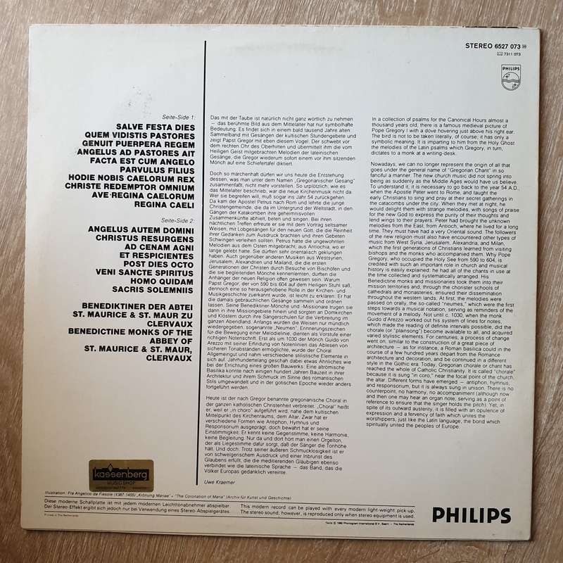 Regina Caeli - Gregorian Chants  - Vinyl LP Record - Very-Good+ Quality (VG+) (Vinyl Specials)