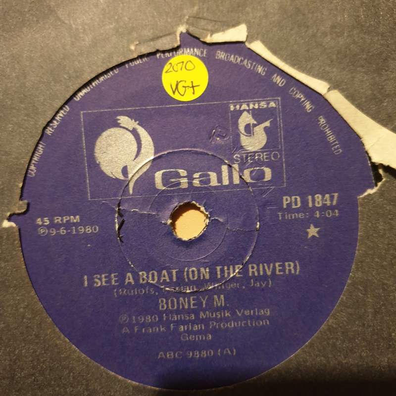 Boney M.  I See A Boat (On The River) / My Friend Jack - Vinyl 7" Record - Very-Good+ Quali...