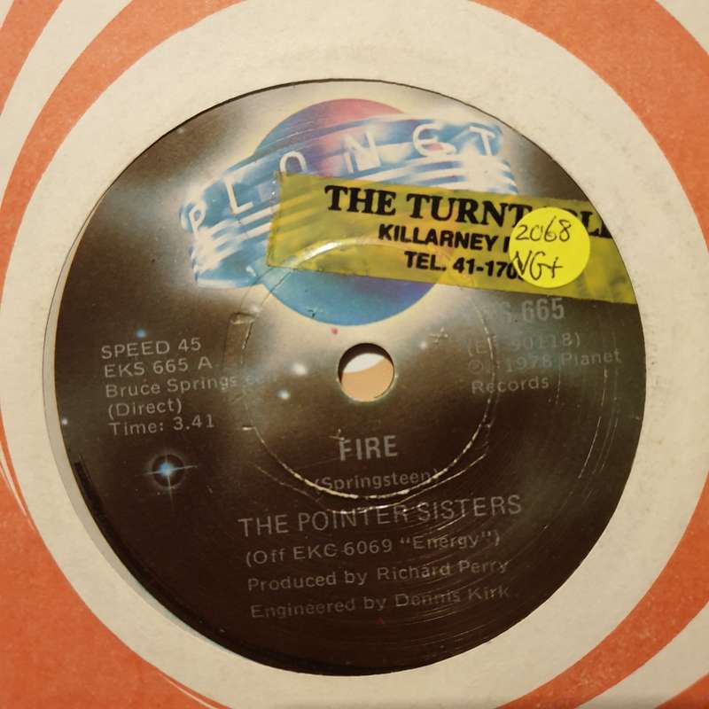 Pointer Sisters  Fire -  Vinyl 7" Record - Very-Good+ Quality (VG+)