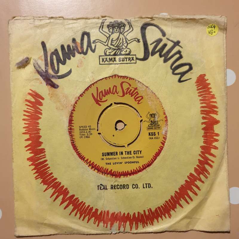 The Lovin' Spoonful  Summer In The City -  Vinyl 7" Record - Very-Good Quality (VG)