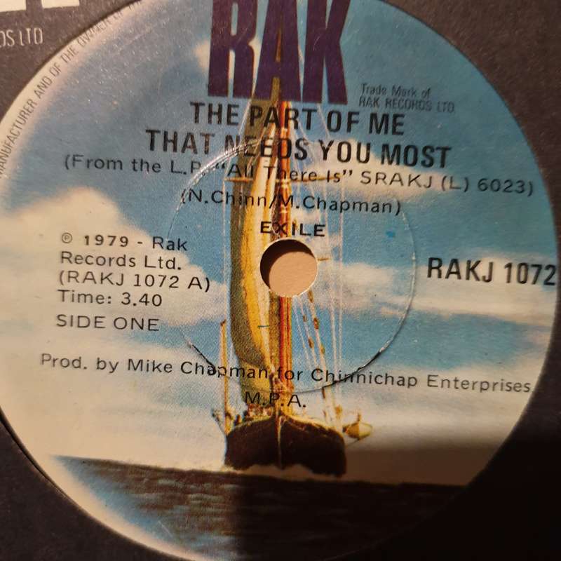 Exile  The Part Of Me That Needs You Most - Vinyl 7" Record - Very-Good- Quality (VG-)