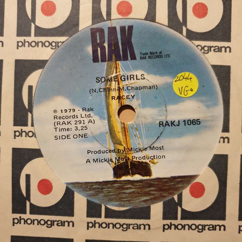 Racey  Some Girls - Vinyl 7" Record - Opened  - Very-Good Quality (VG)