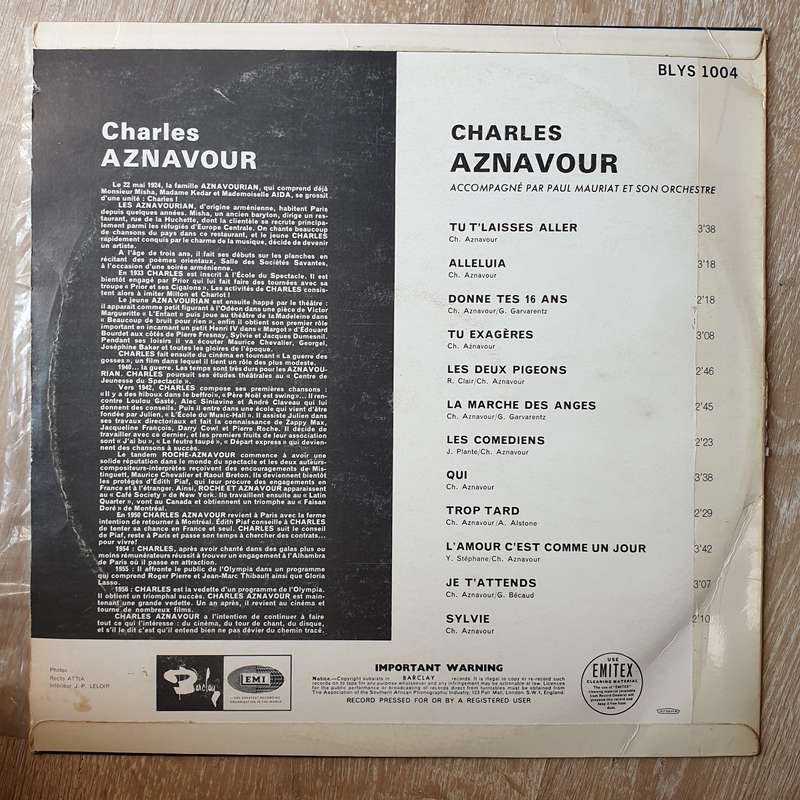Charles Aznavour  Chante En Multiphonie Stereo - Vinyl LP Record - Very-Good+ Quality (VG+)
