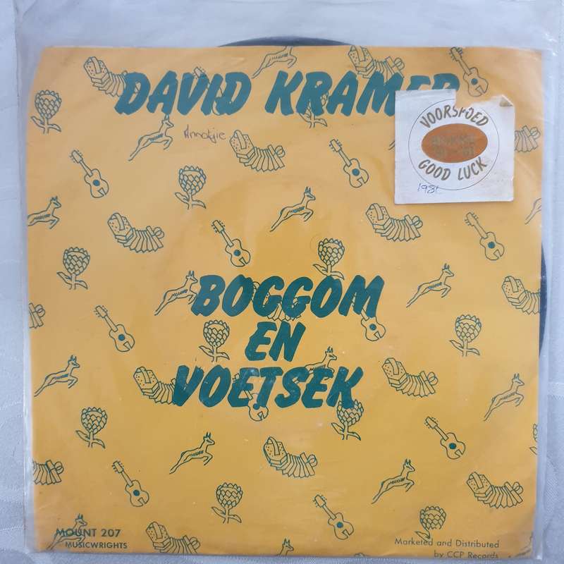 David Kramer  Hak Hom Blokkies / Boggom En Voetsek  - Vinyl 7" Record - Opened  - Very-Good...