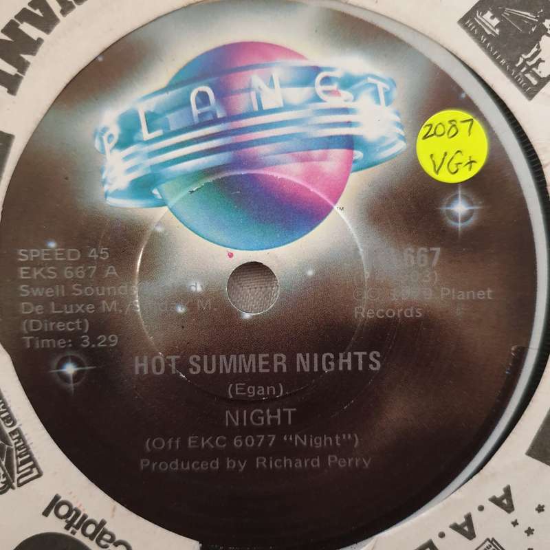 Night  Hot Summer Nights - Vinyl 7" Record - Very-Good+ Quality (VG+)