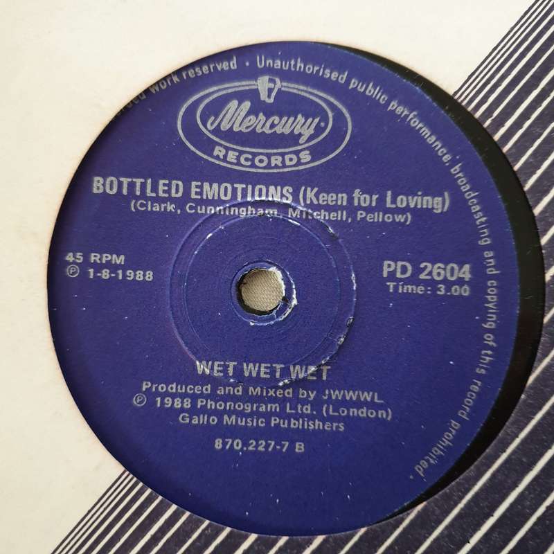 Wet Wet Wet - Temptation - Vinyl 7" Record - Very-Good+ Quality (VG+)