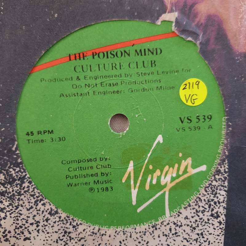 Culture Club  (Church Of) The Poison Mind - Vinyl 7" Record - Very-Good Quality (VG)