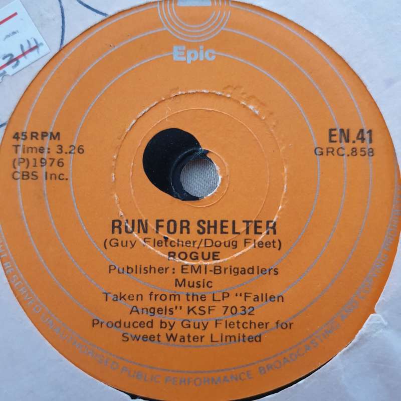 Rogue  Dedication / Run For Shelter - Vinyl 7" Record - Very-Good Quality (VG)