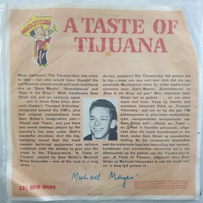 A Taste of Tjuana - Vinyl 7" Record - Very-Good Quality (VG)