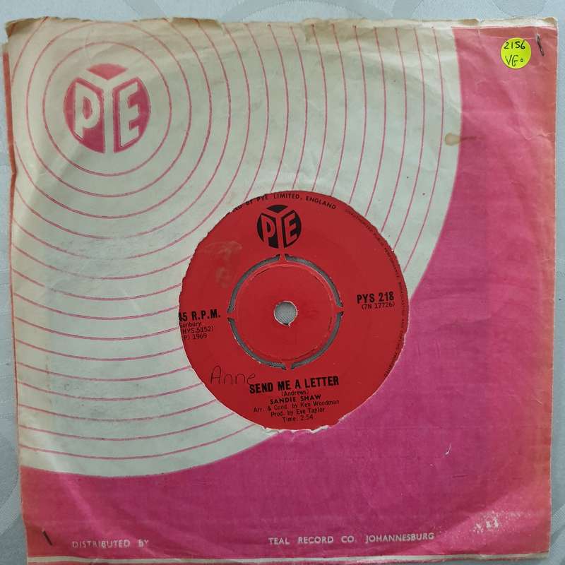 Sandie Shaw  Think It All Over - Vinyl 7" Record - Very-Good Quality (VG)