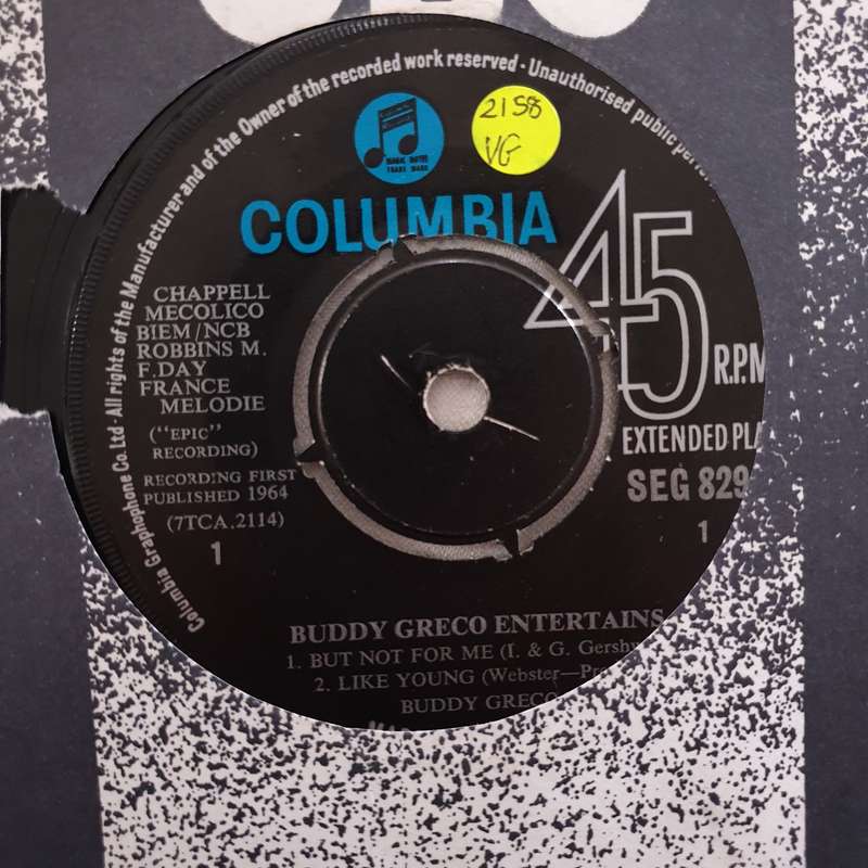 Buddy Greco  Entertains - Vinyl 7" Record - Very-Good Quality (VG)