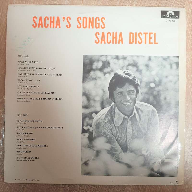 Sacha Distel - Sachas Songs - Vinyl LP Record - Very-Good+ Quality (VG+)