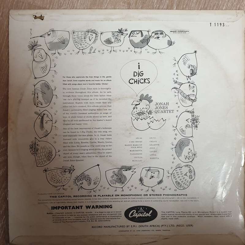 The Jonah Jones Quartet - I Dig Chicks! - Vinyl LP Record - Opened  - Very-Good- Quality (VG-) (V...