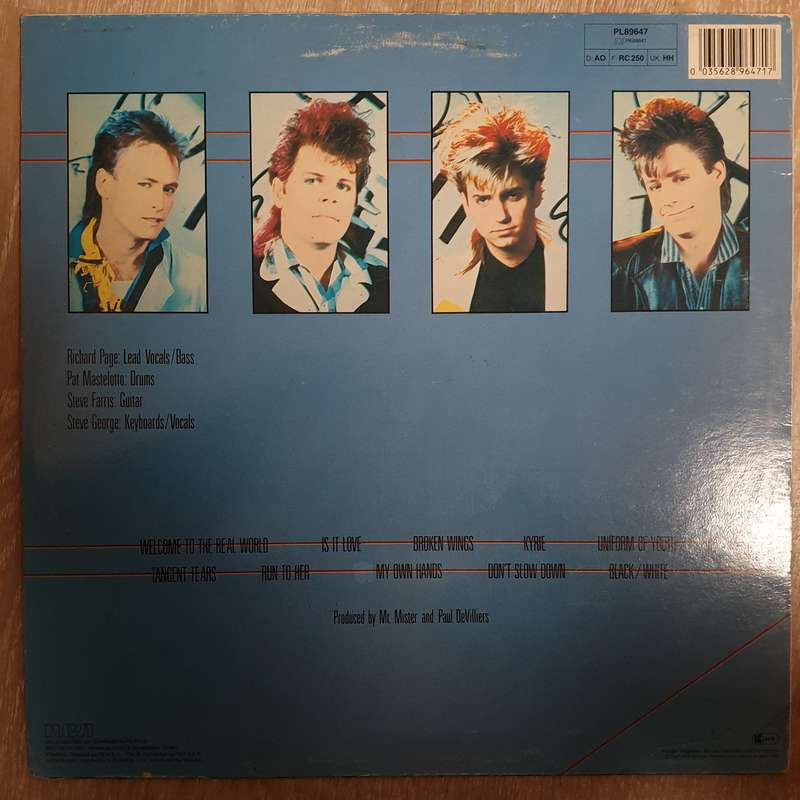 Mr  Mister -  Welcome to the Real World - Vinyl  LP Record - Opened  - Very-Good Quality (VG)