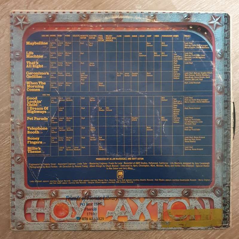 Hoyt Axton  Life Machine  - Vinyl LP Record - Good+ Quality (G+)
