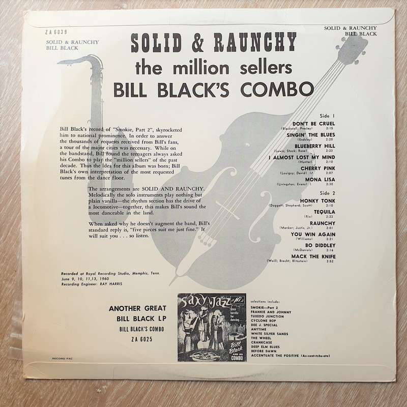 Bill Black's Combo  Solid And Raunchy - Vinyl LP Record - Very-Good+ Quality (VG+)