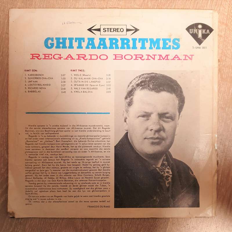 Regardo Bornman - Ghitaarritmes - Vinyl LP Record - Opened  - Fair Quality (F)