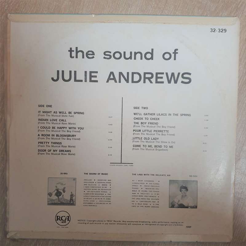Julie Andrews - The Sound Of -  Vinyl LP Record - Very-Good+ Quality (VG+)