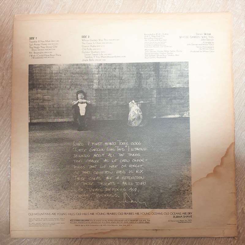 John Denver  Whose Garden Was This - Vinyl LP Record - Opened  - Very-Good- Quality (VG-)