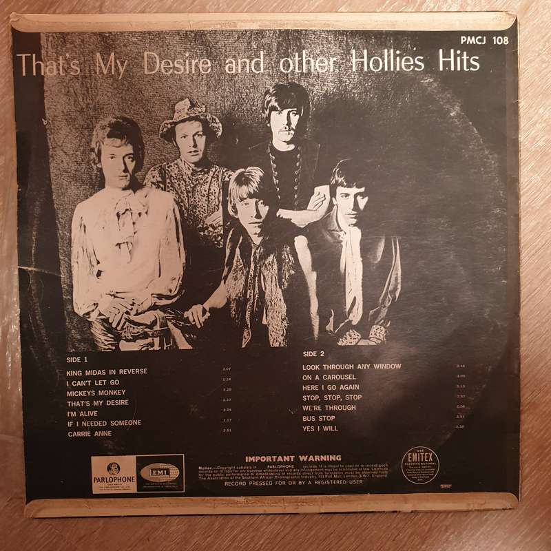 Hollies - That's My Desire and Other Hollies Hits - Vinyl LP Record - Opened  - Very-Good Quality...