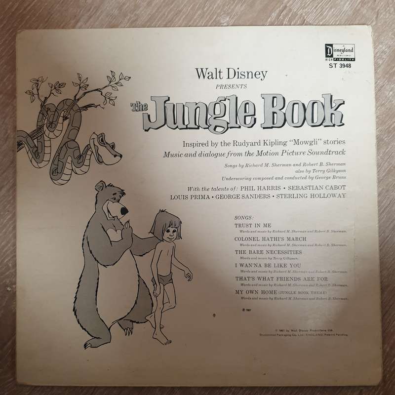 Walt Disney  Disneyland - The Jungle Book (With Book) - Vinyl LP Record - Very-Good+ Qualit...