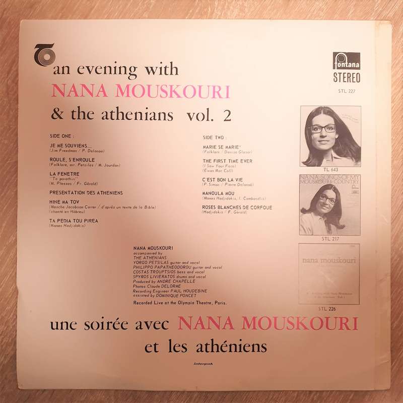 Nana Mouskouri - An Evening With - Une Soirée Avec Nana Mouskouri Et Les Atheniens - Vol. 2 - Vi...