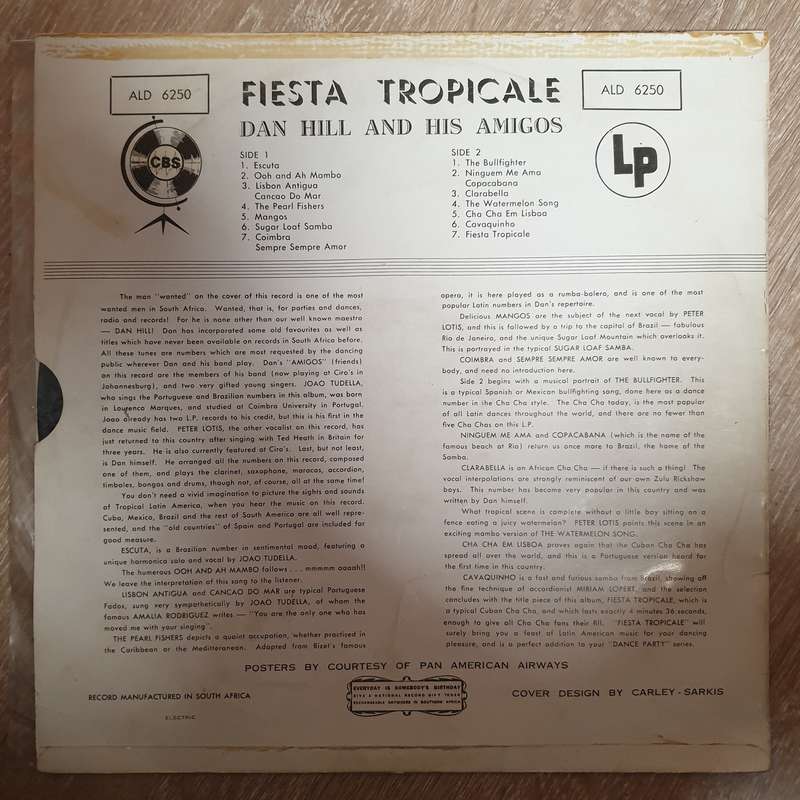 Dan Hill and his Amigos  Fiesta Tropicale - Vinyl LP Record - Very-Good+ Quality (VG+)