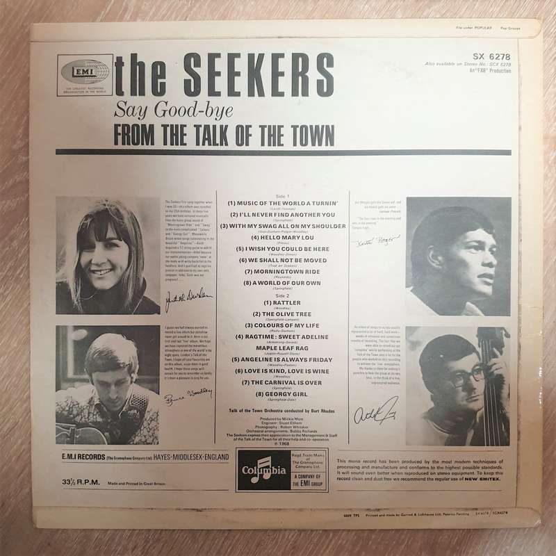 The Seekers  Live At The Talk Of The Town - Vinyl LP Record - Very-Good+ Quality (VG+)
