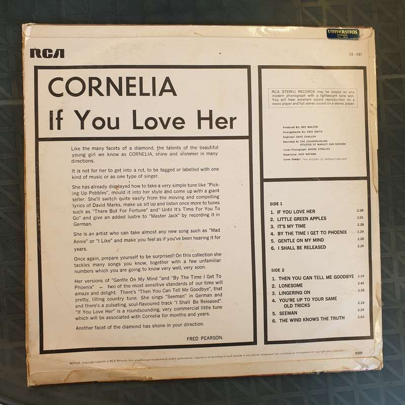 Cornelia - If You Love Her - Vinyl LP Record - Good+ Quality (G+)