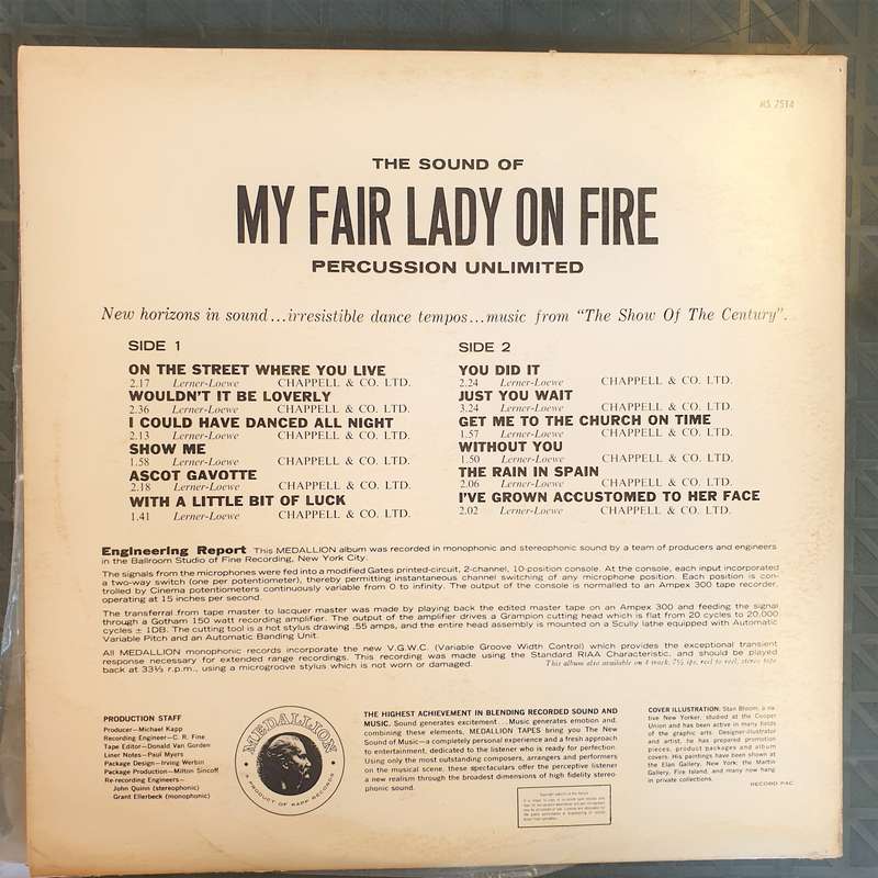 Percussion Unlimited  My Fair Lady On Fire - Vinyl LP Record - Very-Good- Quality (VG-)