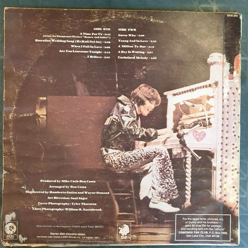 Donny Osmond  A Time For Us - Vinyl LP Record - Very-Good- Quality (VG-)