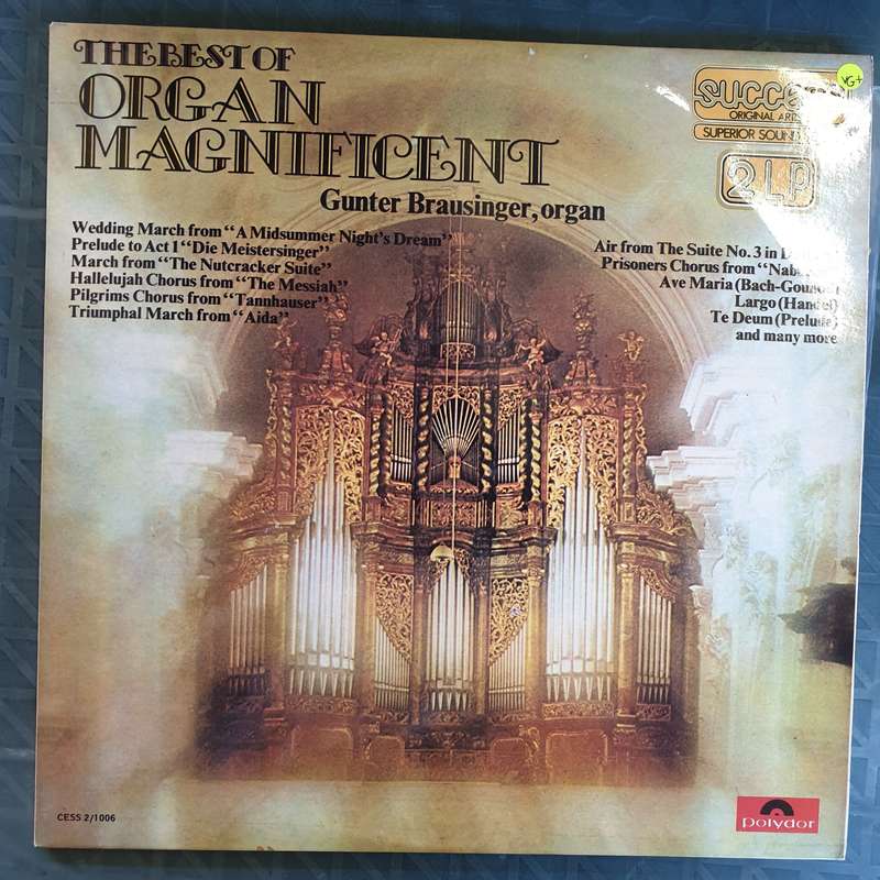 The Best of Organ Magnificent - Gunter Brausinger  Double Vinyl LP Record - Very-Good+ Quality...