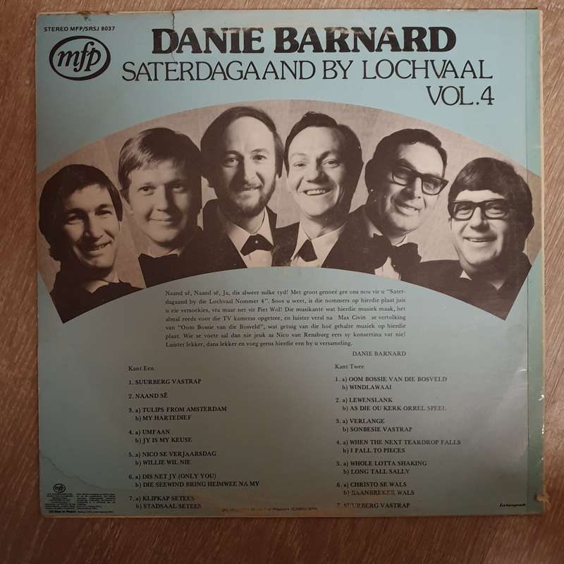 Danie Barnard - Saterdagaaand by Lochvaal - Vol 4 - Vinyl LP Record - Very-Good+ Quality (VG+)