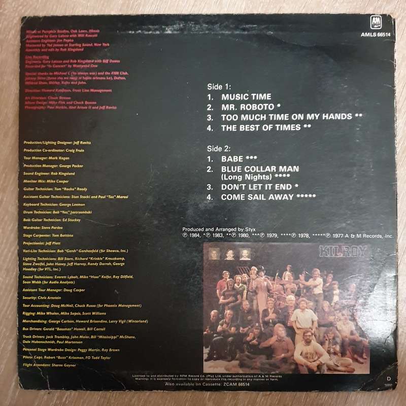Styx - Caught In The Act - Live - Vinyl LP Record - Very-Good- Quality (VG-)