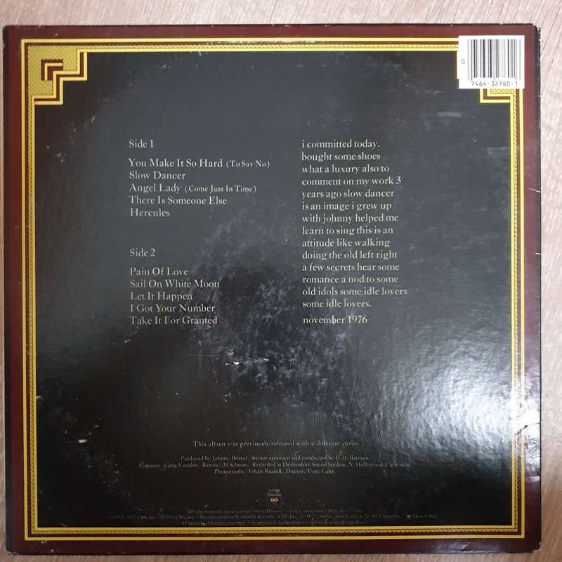 Boz Scaggs  Slow Dancer (US) - Vinyl LP Record - Very-Good+ Quality (VG+)
