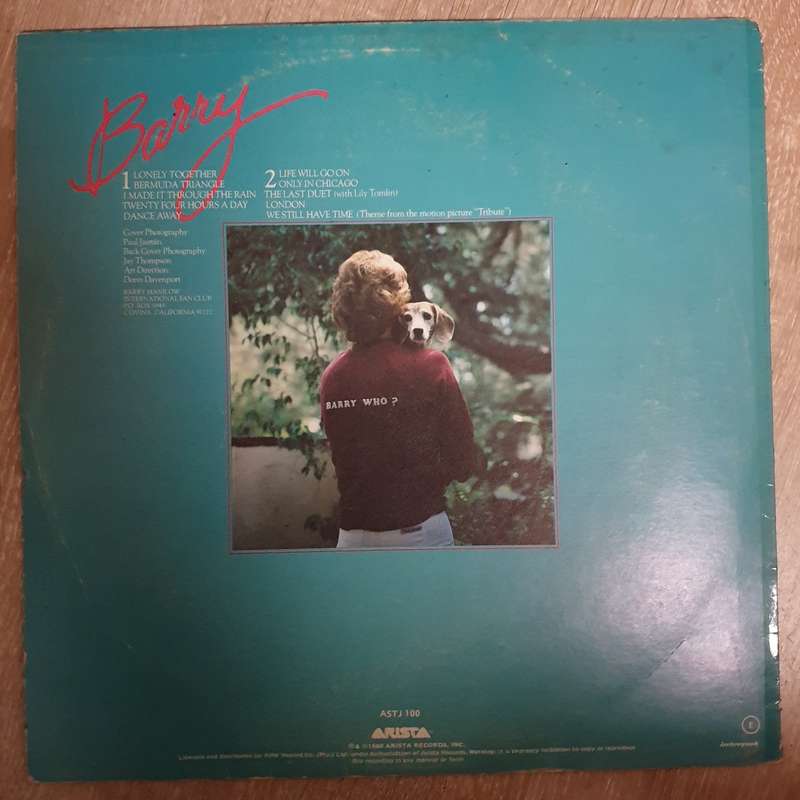 Barry Manilow  Barry  Vinyl LP Record - Very-Good+ Quality (VG+)