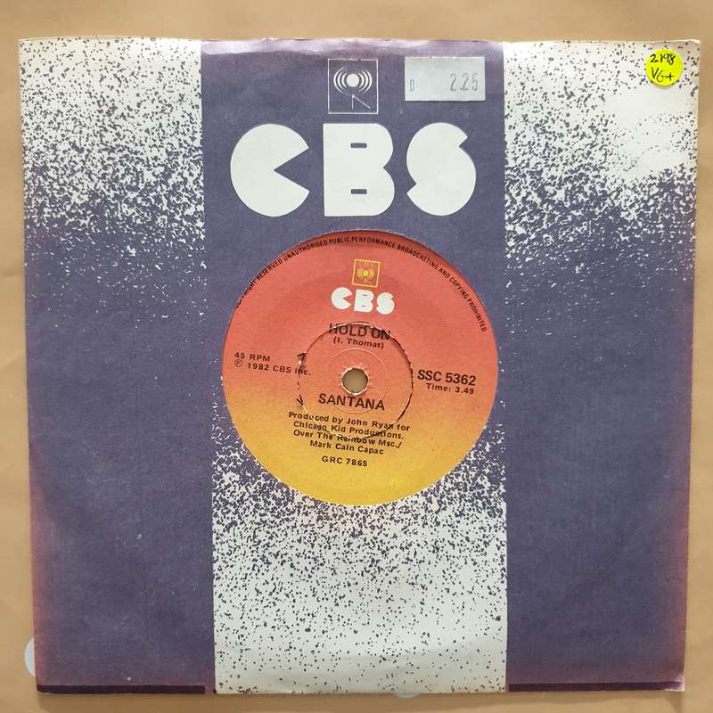 Santana  Hold On - Vinyl 7" Record - Very-Good+ Quality (VG+)