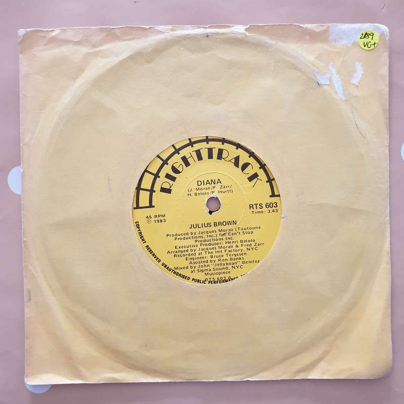 Julius Brown  Diana - Vinyl 7" Record - Very-Good+ Quality (VG+)