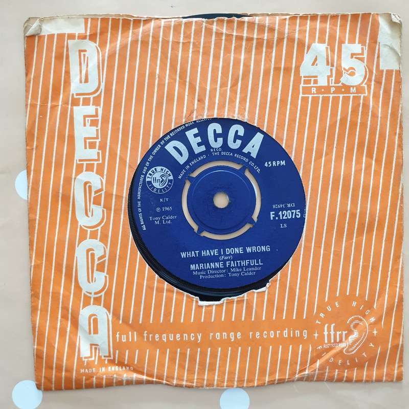Marianne Faithfull  Come And Stay With Me - Vinyl 7" Record - Very-Good+ Quality (VG+)