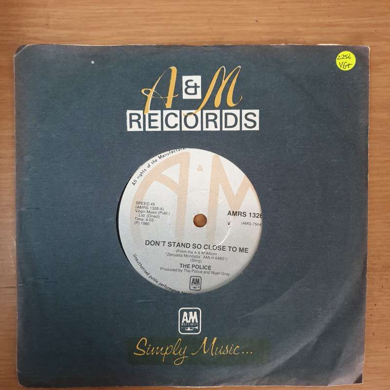 The Police  Don't Stand So Close To Me - Vinyl 7" Record - Very-Good+ Quality (VG+)