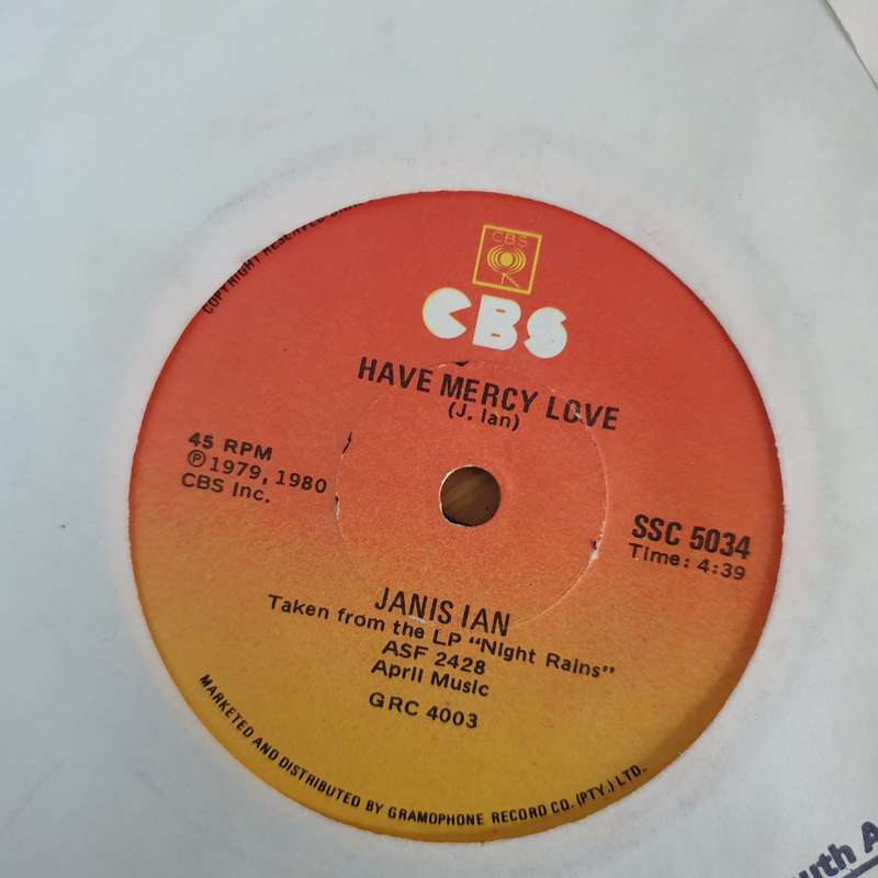 Janis Ian  Have Mercy Love / Fly Too High- Vinyl 7" Record - Very-Good+ Quality (VG+)