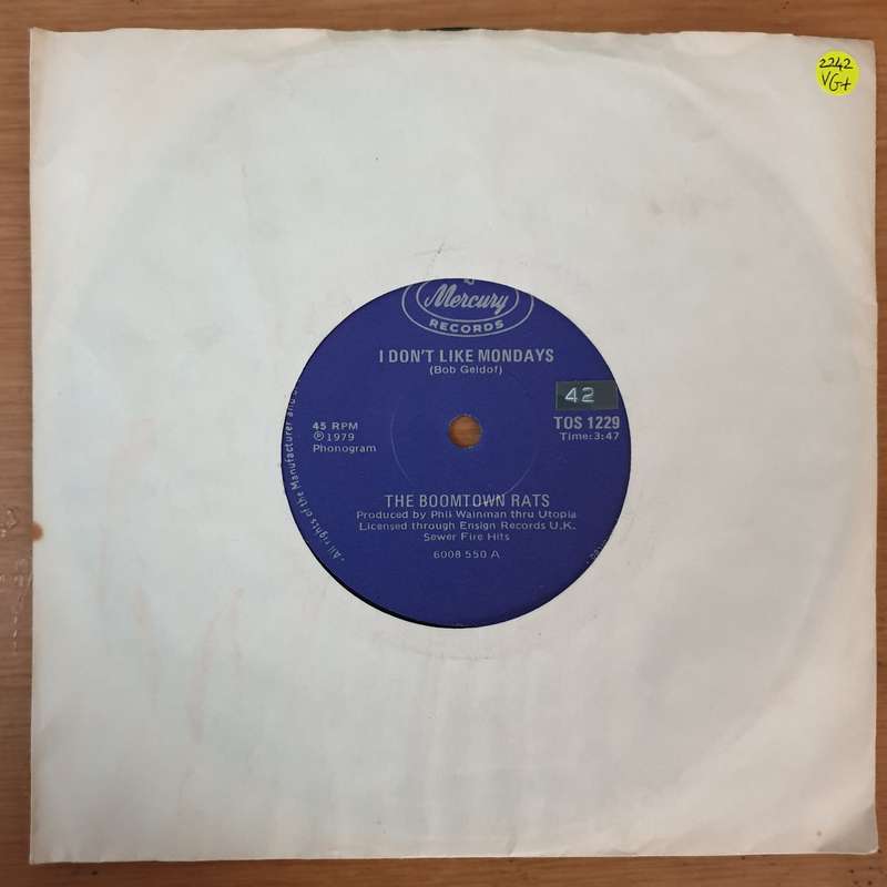 The Boomtown Rats  I Don't Like Mondays - Vinyl 7" Record - Very-Good+ Quality (VG+)