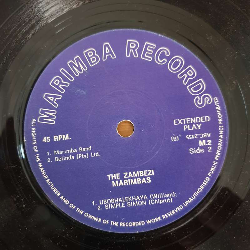 The Zambezi Marimbas  Zambezi - Vinyl 7" Record - Good+ Quality (G+)